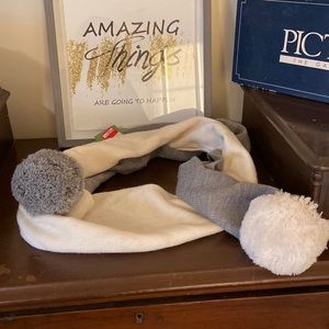 Kate Spade cream and heather gray color block muffler scarf